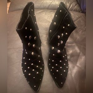 Kenneth Cole Silver Studded Short Boots